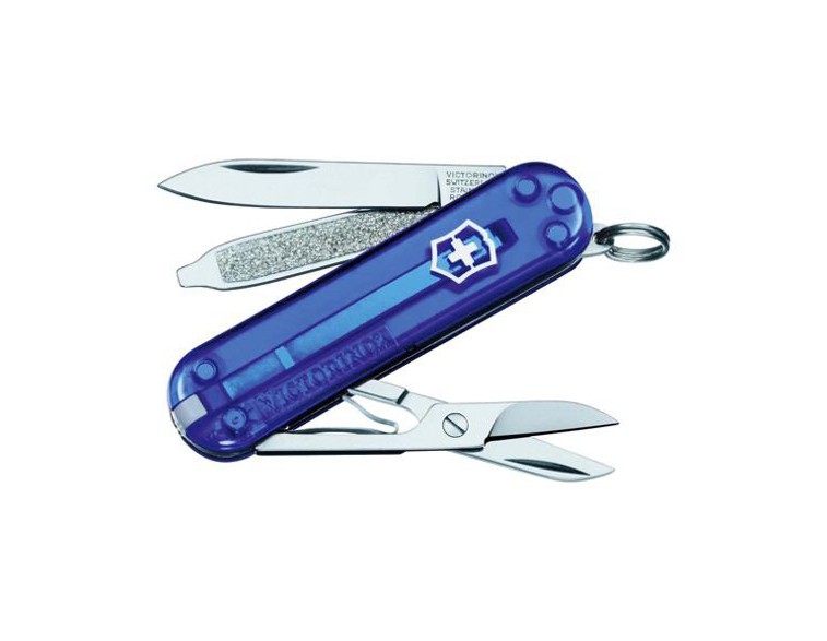 Navaja Victorinox mini 7 usos Swiss Lite con linterna azul