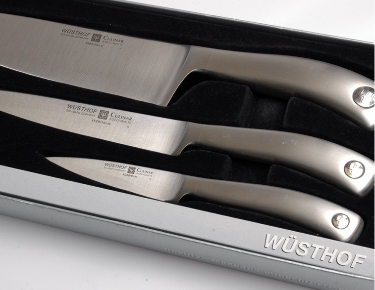 Juego Wüsthof 3 cuchillos Culinar. Pelador, fileteador y verduras
