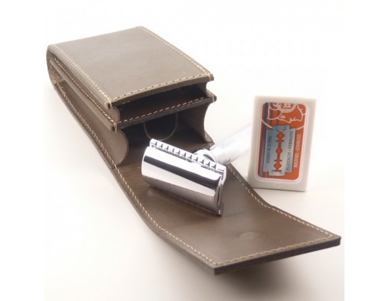 Estuche afeitado maquinilla Merkur 38C + 10 hojas
