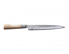 Cuchillo japonés sashimi Suncraft Twisted Octagon 21 cm Damasco