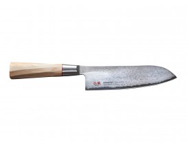 Cuchillo japonés santoku Suncraft Twisted Octagon 16,7 cm Damasco