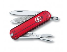 Navaja-Victorinox-mini-5-usos-Classic-SD-roja-transparente