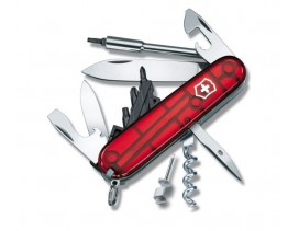 Navaja-Victorinox-mediana-Cyber-Tool-S-27-usos-roja-translúcida