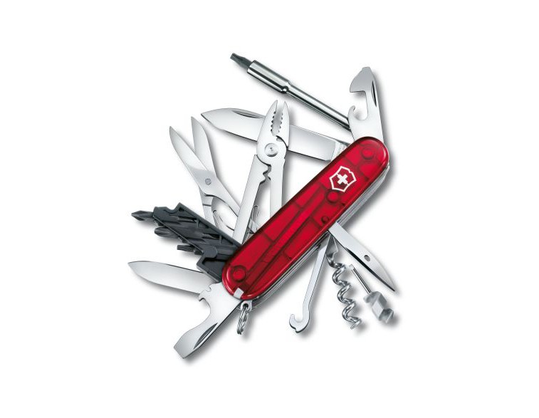 Navaja-Victorinox-mediana-CyberTool-M-32-usos-roja-translúcida