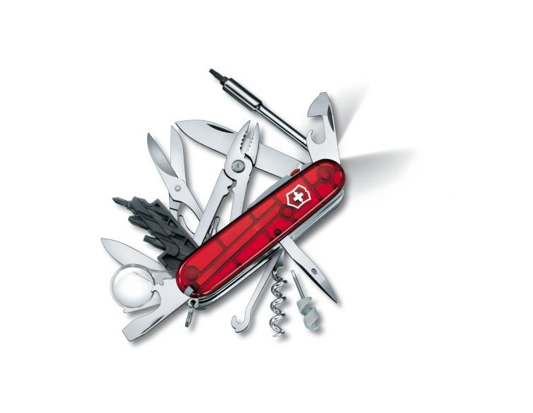 Navaja-Victorinox-mediana-CyberTool-Lite-34-usos-roja-translúcida