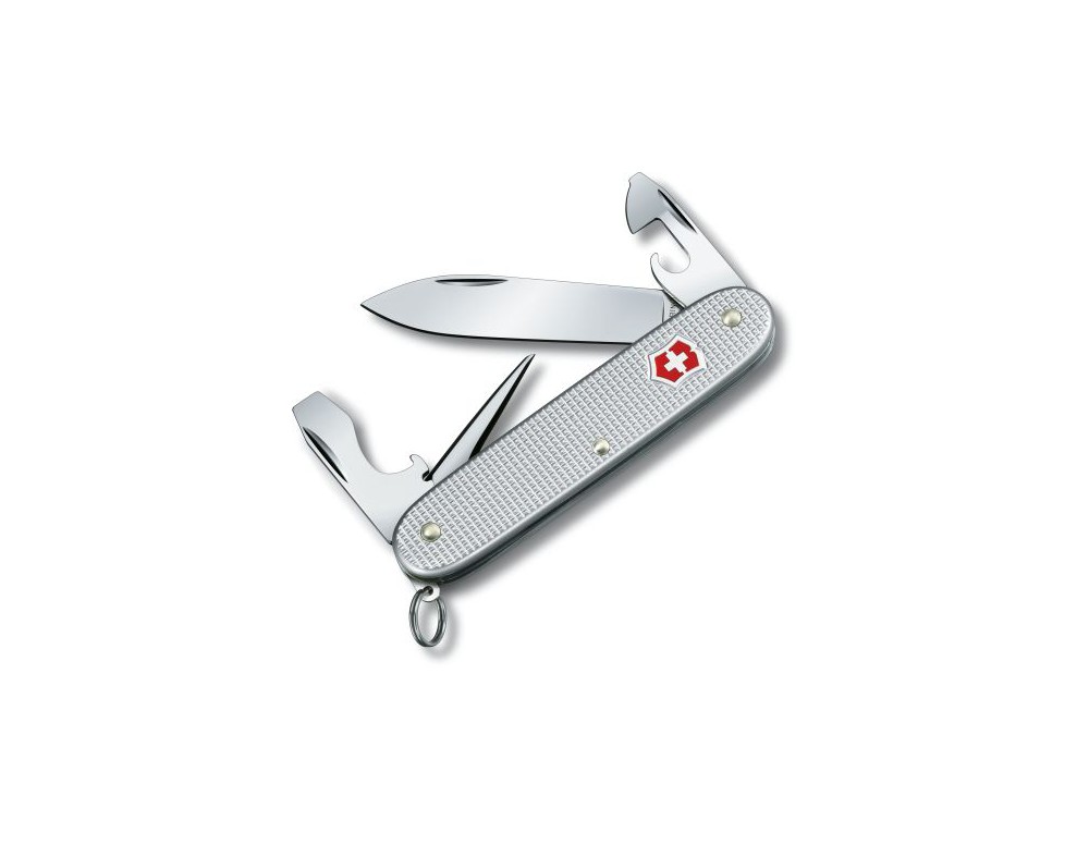 Navaja Victorinox mediana 8 usos Pioneer Alox aluminio grabado -  Ganivetería Roca