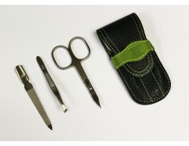 Estuche de manicura 3 piezas Dreiturm Duocolor verde