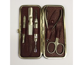 Estuche de manicura 5 piezas Dreiturm granate