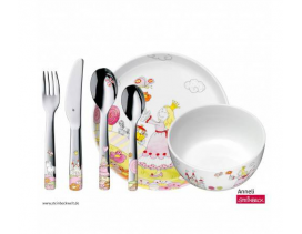 Set cubertería y vajilla 6 piezas infantil WMF Princesa Anneli