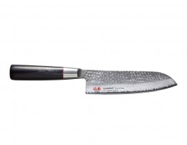 Cuchillo japonés santoku Suncraft Senzo Classic 167 mm Damasco martilleado