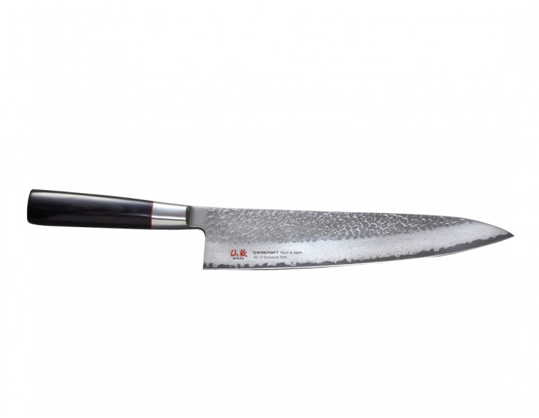 Cuchillo-japonés-chef-Suncraft-Senzo-Classic-24-cm-Damasco-martilleado