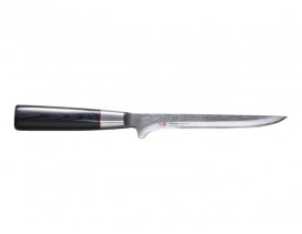 Cuchillo japonés deshuesador Suncraft Senzo Classic 170 mm Damasco martilleado