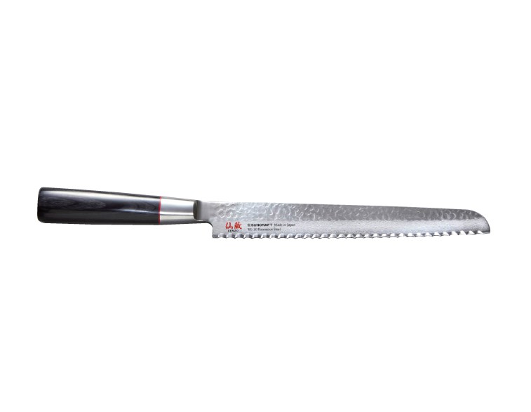 Cuchillo-japonés-de-pan-Suncraft-Senzo-Classic-22-cm-Damasco-martilleado