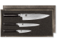 Juego-Kai-Shun-3-cuchillos-damasco-caja-de-madera-Pelador-fileteador-verduras