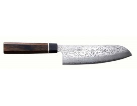 Cuchillo japonés santoku Suncraft Senzo Black 16,7 cm Damasco negro