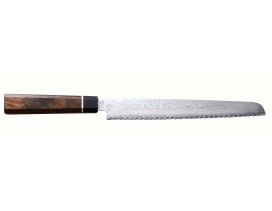 Cuchillo japonés pan Suncraft Senzo Black 22 cm Damasco negro