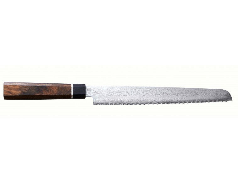 Cuchillo-japonés-pan-Suncraft-Senzo-Black-220-mm-Damasco