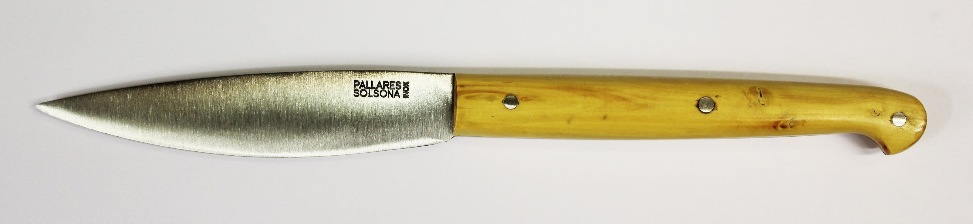 Cuchillo mesa inox Pallarès Solsona madera boj 10 cm - Ganivetería Roca