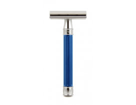 Maquinilla clásica afeitar inox PC 3one6 Edwin Jagger azul