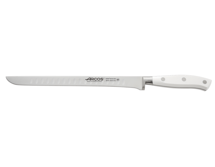 Cuchillo jamonero alveolado Arcos Riviera blanco 25 cm