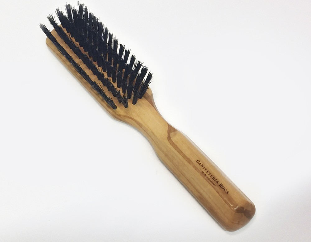 Cepillo para cabello 5 hileras cerda de jabalí y mango peral - Ganivetería  Roca