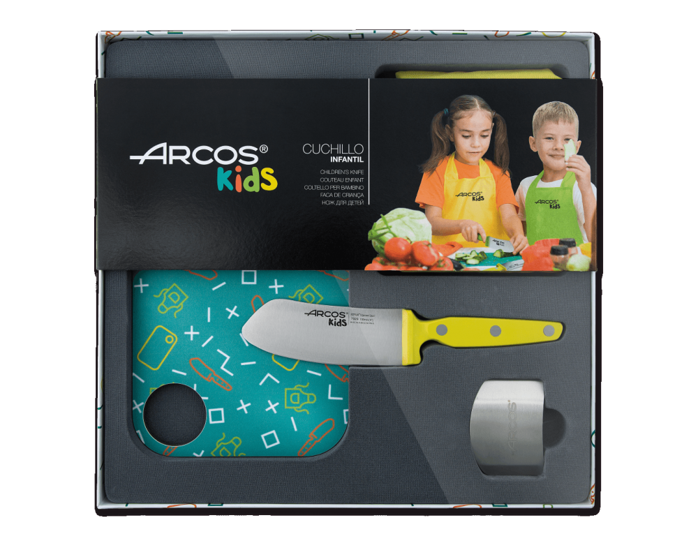 Cuchillo de cocina para niños con mango verde Arcos Kids