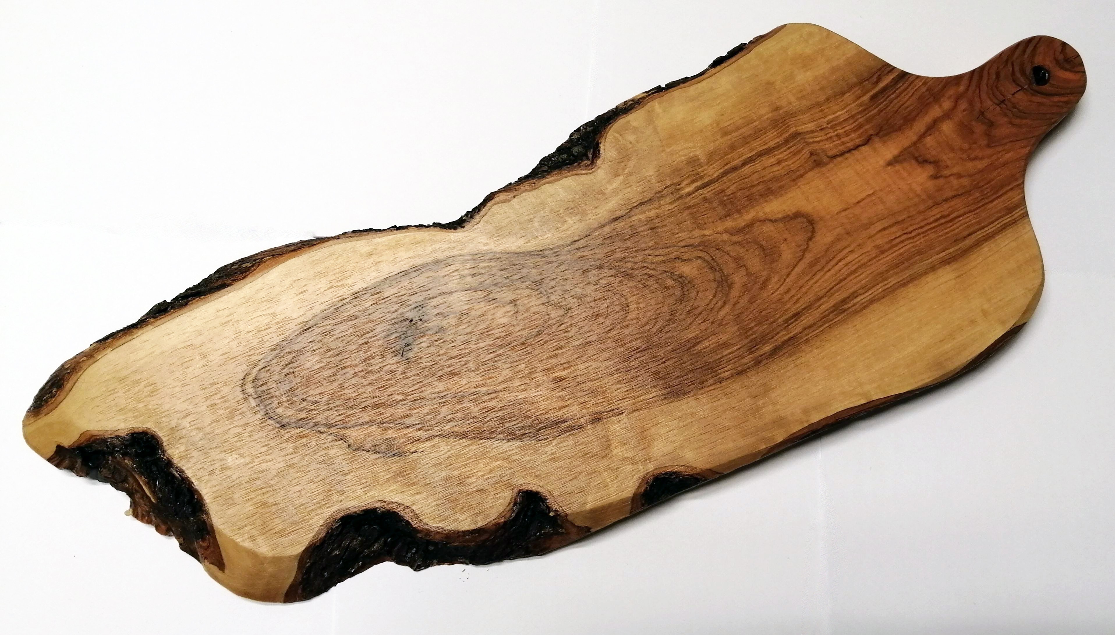 La Tabla de Cortar 30cm Tabla Cocina con Asa en Corte Natural de Madera de Olivo
