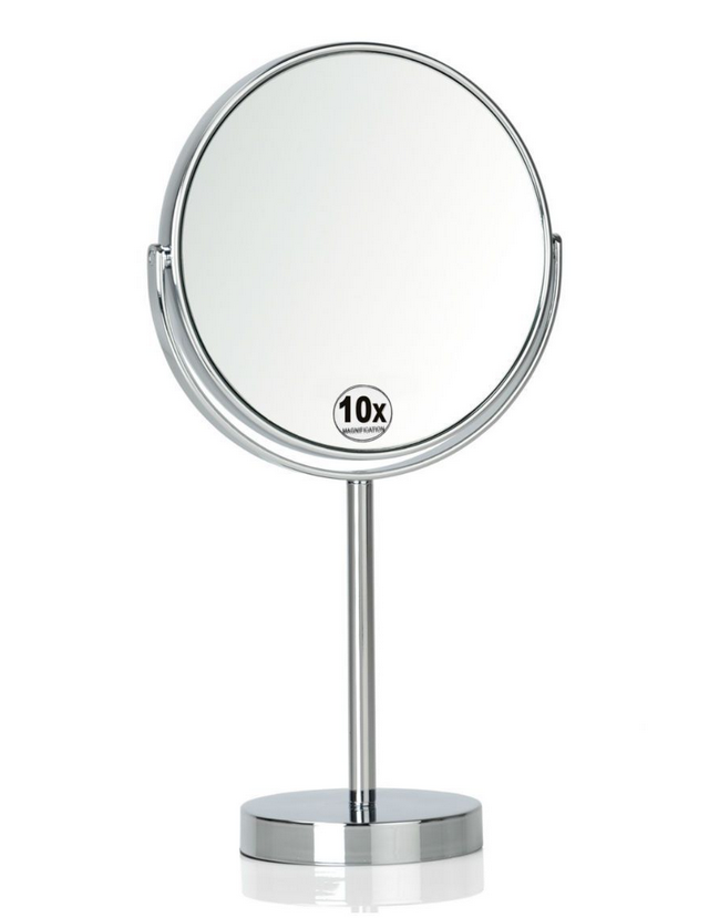 Espejo de aumento con pie x10 aumentos Ø 17 cm cromado - Ganivetería Roca