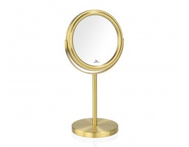 Espejo de aumento dorado con pie x5 aumentos Ø 15,5 cm