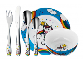 Set cubertería y vajilla 6 piezas infantil WMF Unicornio