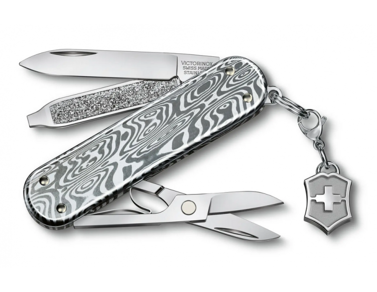 Navaja Victorinox mini 5 usos Classic SD Brilliant Damast acero de Damasco