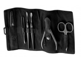 Estuche de manicura Traveler 6 piezas con alicate pieles Böker - Solingen cuero negro