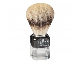Brocha afeitar Omega tejón 1ª mango cristal/negro