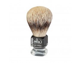 Brocha afeitar Omega tejón 1ª mango cristal/negro